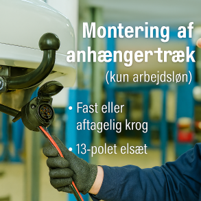Montering af tr�k og 13 polet els�t. (Kun arbejdsl�n)