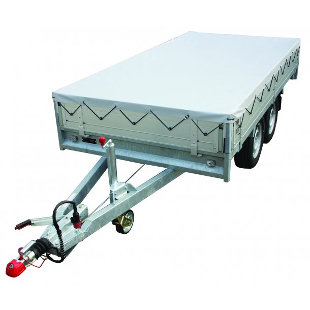 Jydekrog trailerpresenning 333 x188 cm + 7 cm. kant farve grå