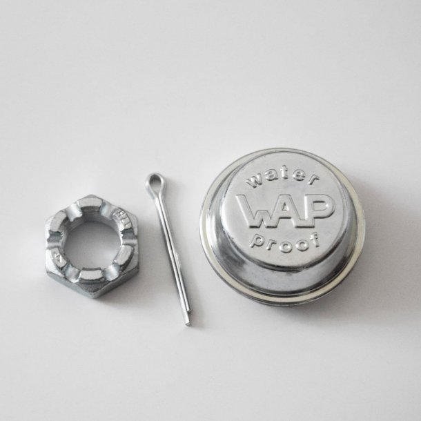 Navkapsel 48mm original WAP st med M20x1,5 mm kronemtrik og split, type W184RS 180x40 mm.