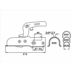 Kuglekobling 1700Kg �35/40/45/50mm SPP universal