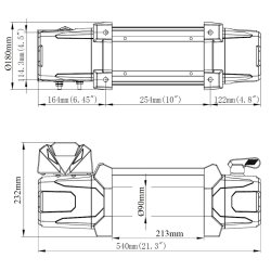 X-Power 8000 elektrisk vinsch 3636 Kg. 12V integrerad med wire 10mm x 25m.