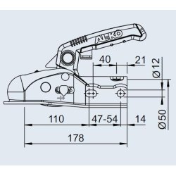Kuglekobling AL-KO AK270 �50mm 2700 kg. 