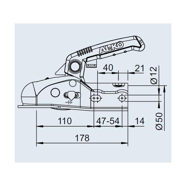 Kuglekobling AL-KO AK270 �50mm 2700 kg. 