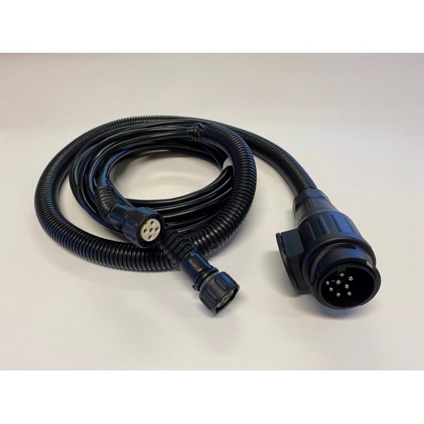 Ledningsnet 5,0m. 13-pol stik og 2x5-pol stik til Jokon 595/830 og Aspck 5-pol, med baklys.